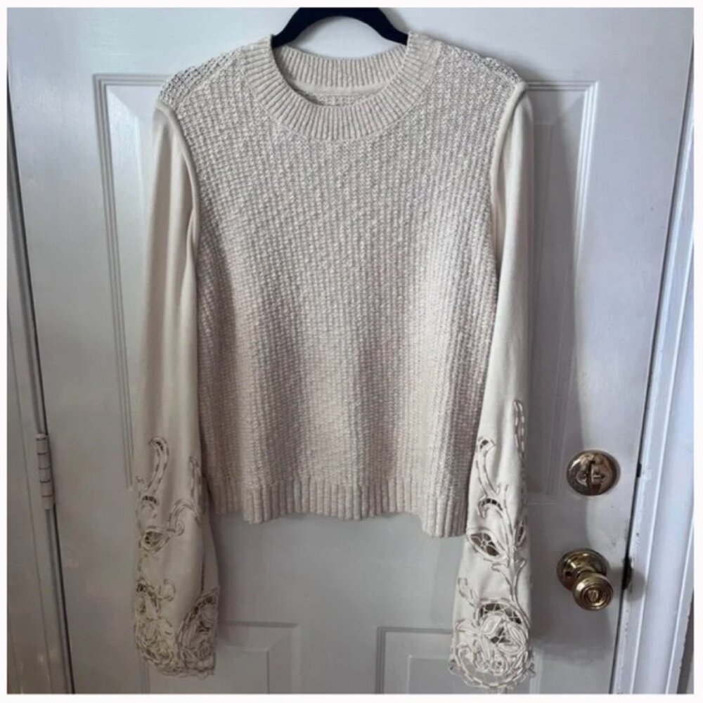 NWT Anthropologie Textured Eyelet Twofer Sweater Vest Top - Picture 8 of 11